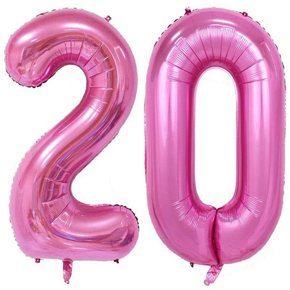 20.Yaş Folyo Balon Seti Pembe 100 cm