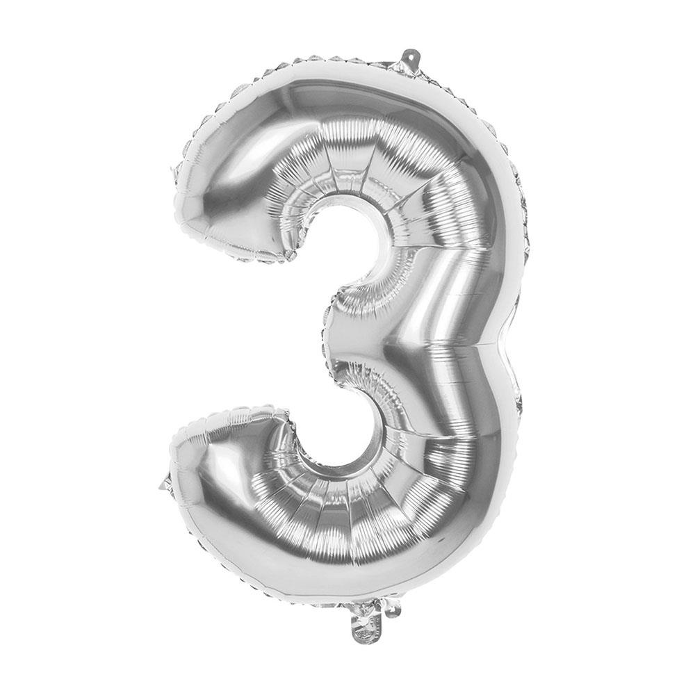 3 Rakam Gümüş Folyo Balon 70 cm