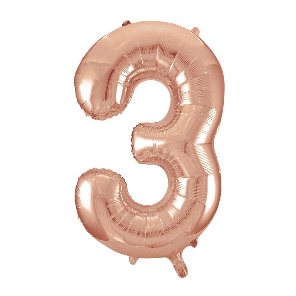 3 Rakam Rose Gold Folyo Balon 70 cm