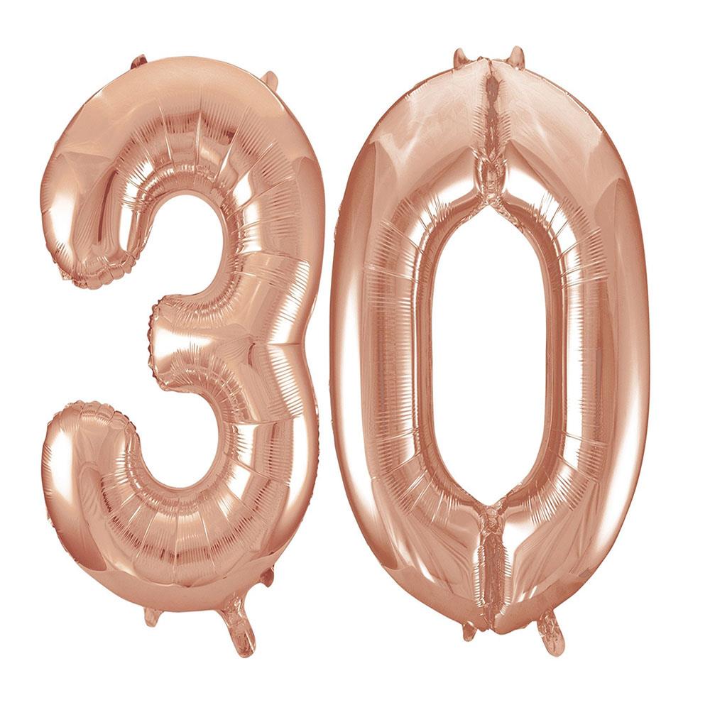 30.Yaş Folyo Balon Seti Rose Gold 70 cm