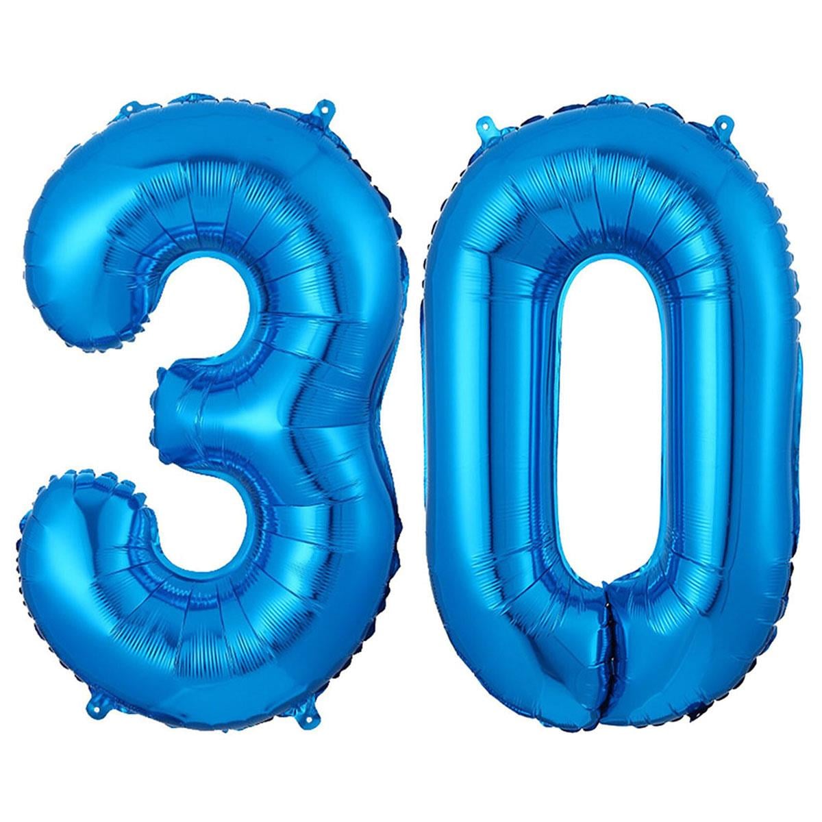30.Yaş Folyo Balon Seti Mavi 40 cm