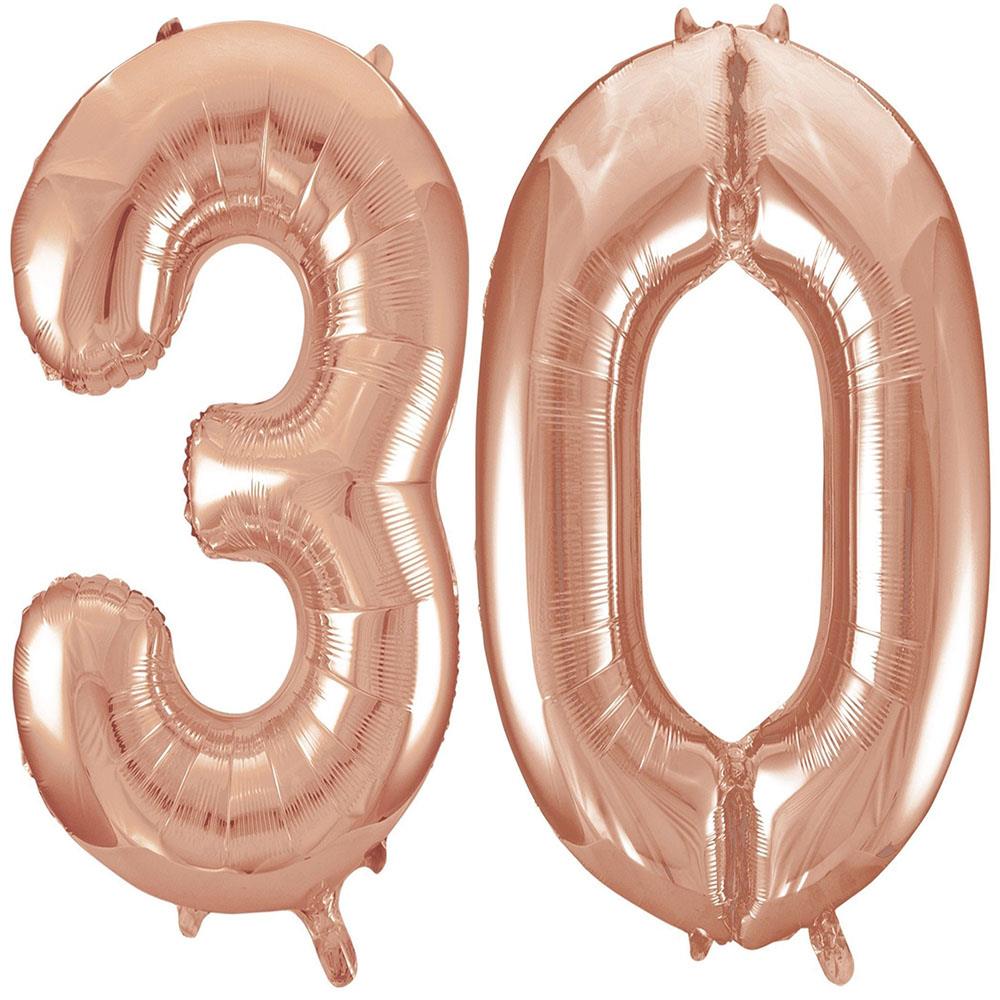 30.Yaş Folyo Balon Seti Rose Gold 100 cm