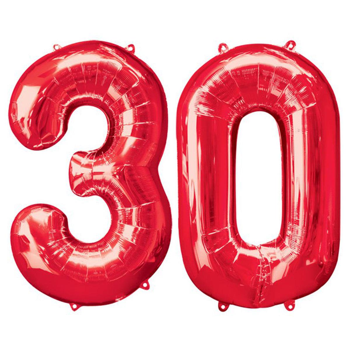 30.Yaş Folyo Balon Seti Kırmızı 40 cm