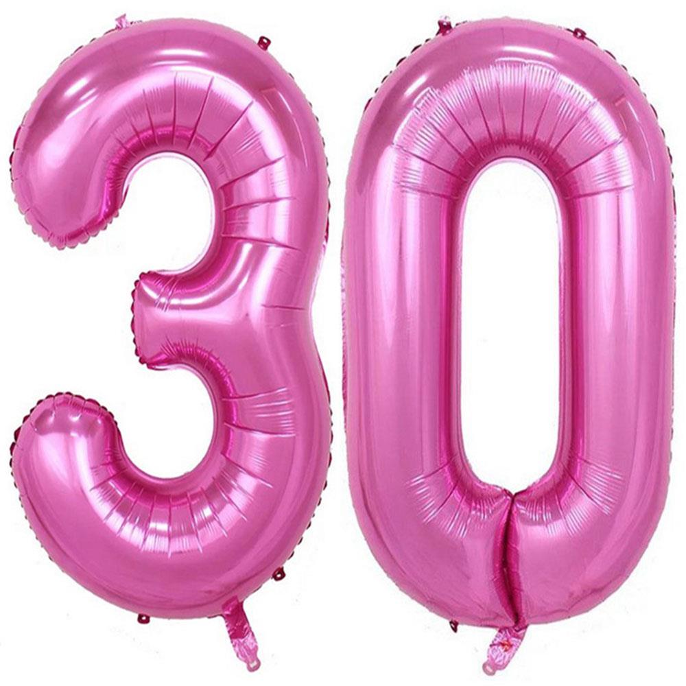 30.Yaş Folyo Balon Seti Pembe 100 cm