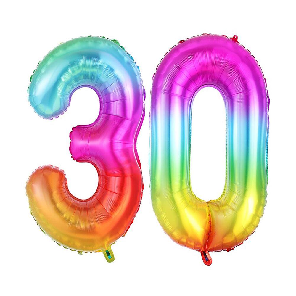 30.Yaş Folyo Balon Seti Gökkuşağı 70 cm