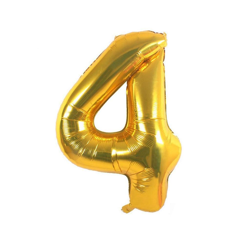 4 Rakam Altın Folyo Balon 70 cm