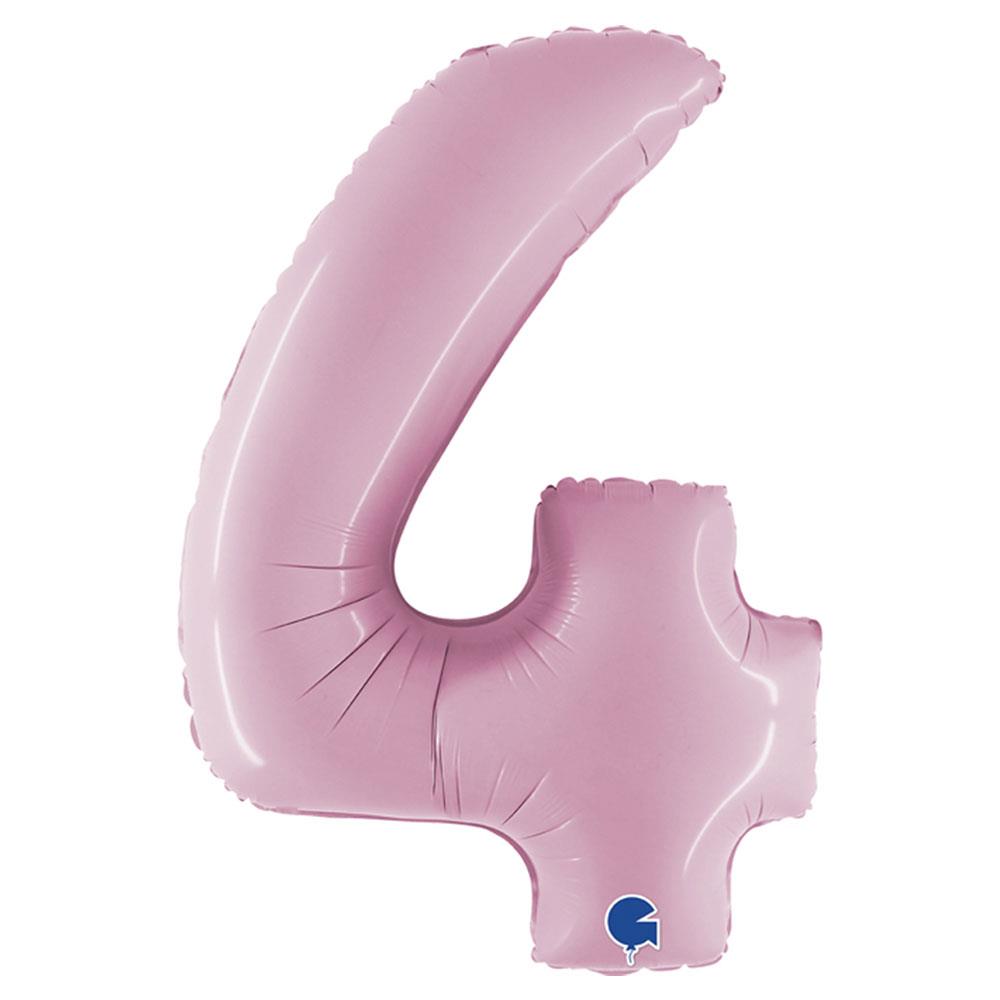 4 Rakam Grabo Pastel Pembe Folyo Balon 102 cm
