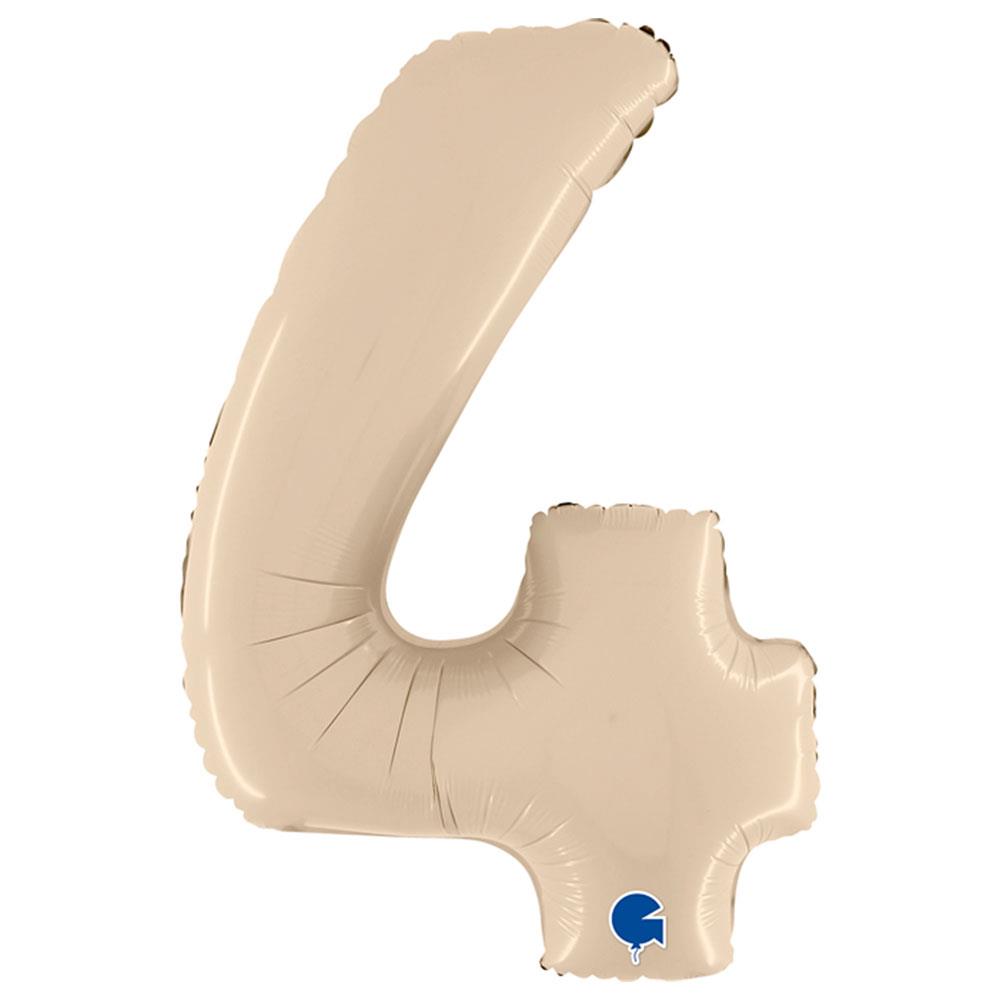 4 Rakam Grabo Saten Krem Folyo Balon 66 cm