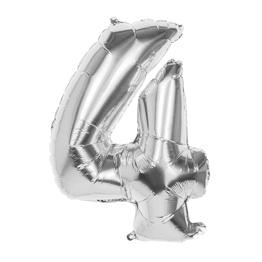 4 Rakam Gümüş Folyo Balon 70 cm