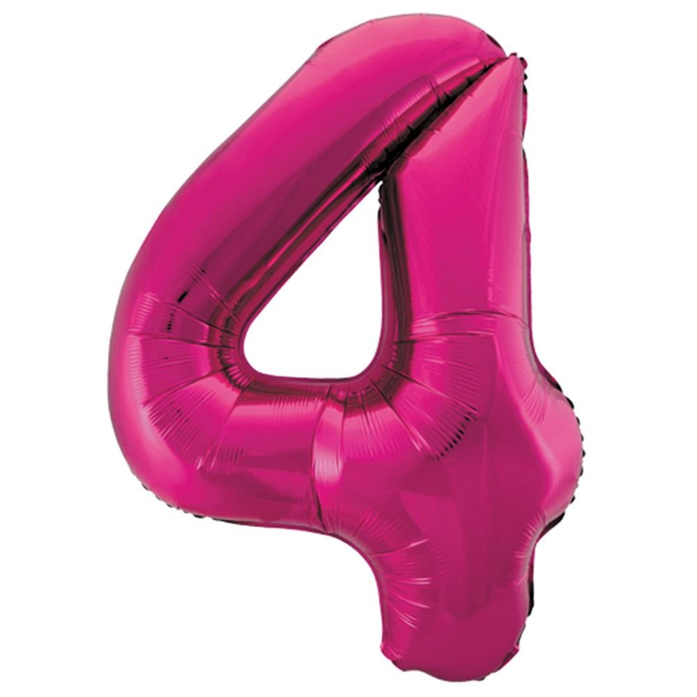 4 Rakam Pembe Folyo Balon 70 cm