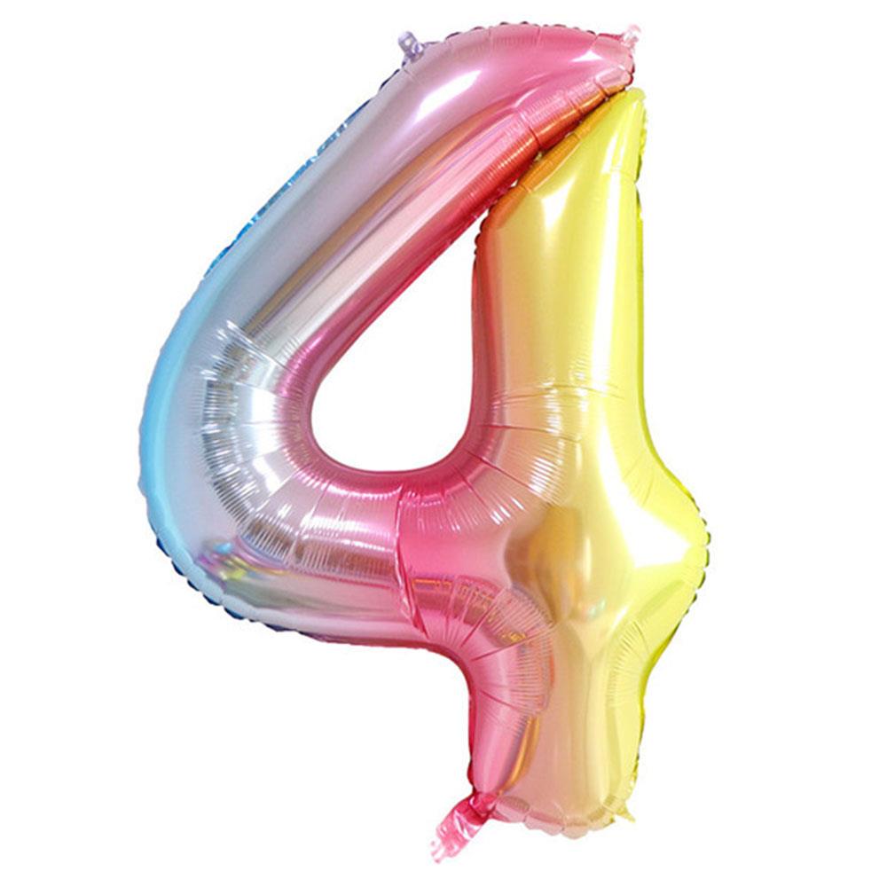 4 Rakam Rengarenk Folyo Balon 100 cm