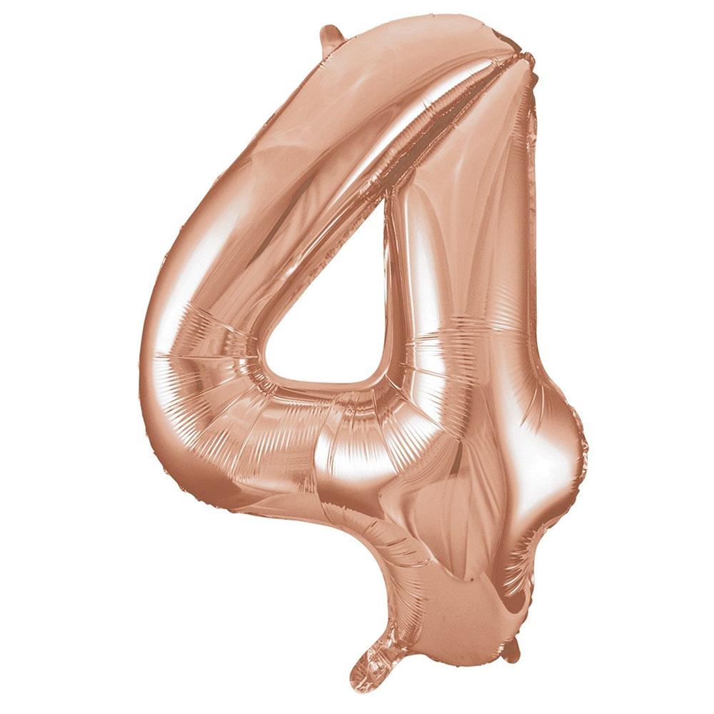4 Rakam Rose Gold Folyo Balon 100 cm
