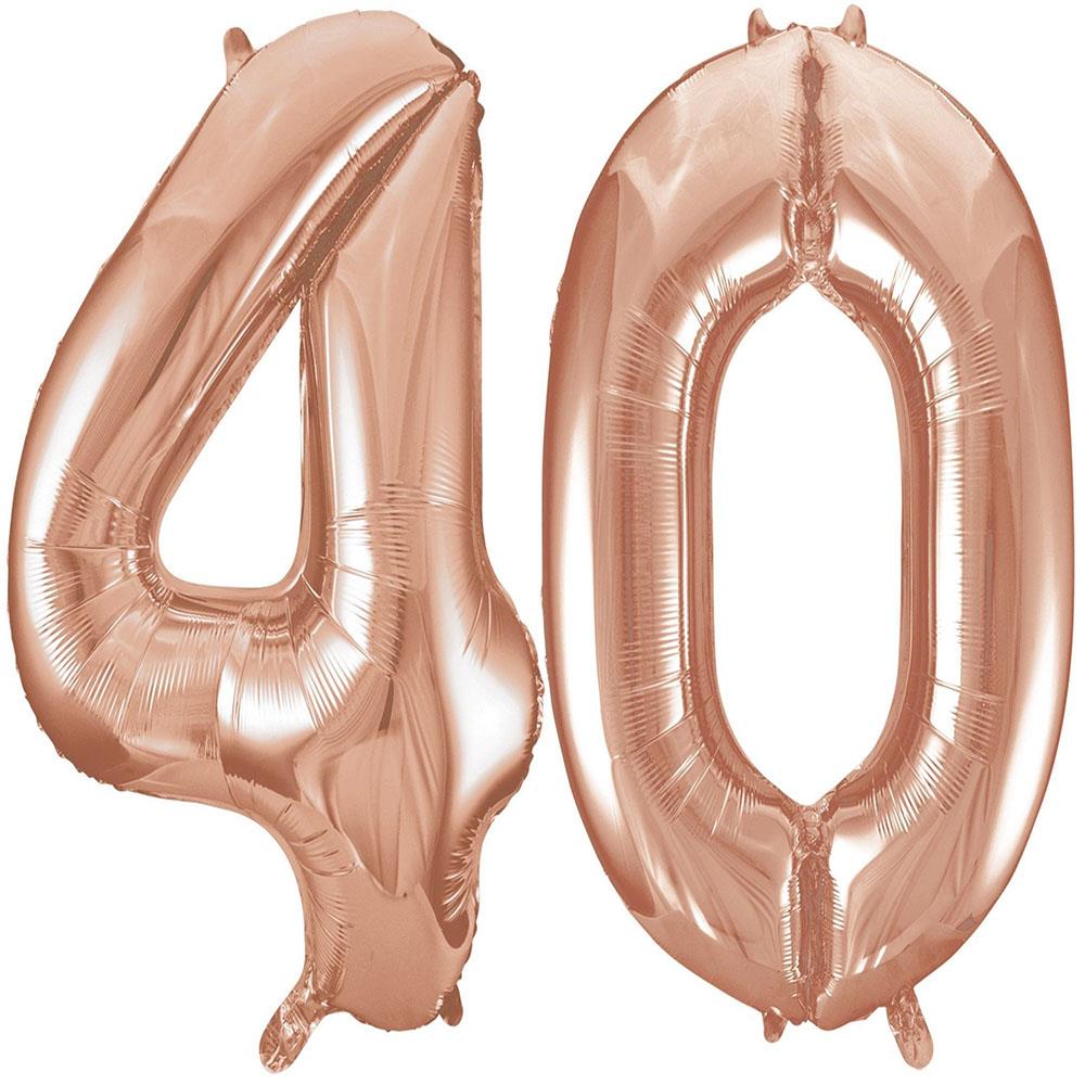 40.Yaş Folyo Balon Seti Rose Gold 100 cm