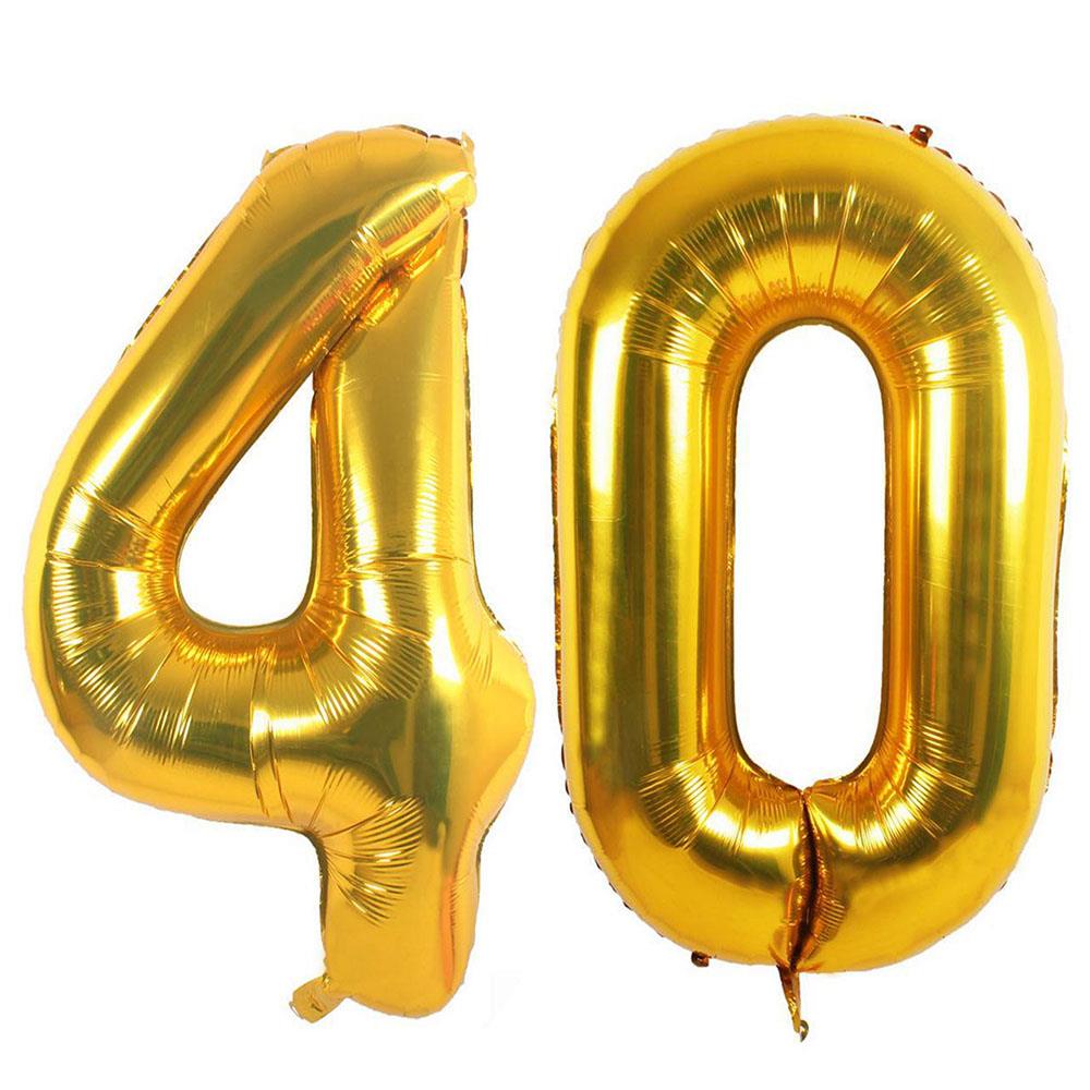 40.Yaş Folyo Balon Seti Altın 100 cm