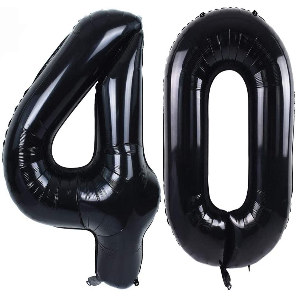 40.Yaş Folyo Balon Seti Siyah 100 cm