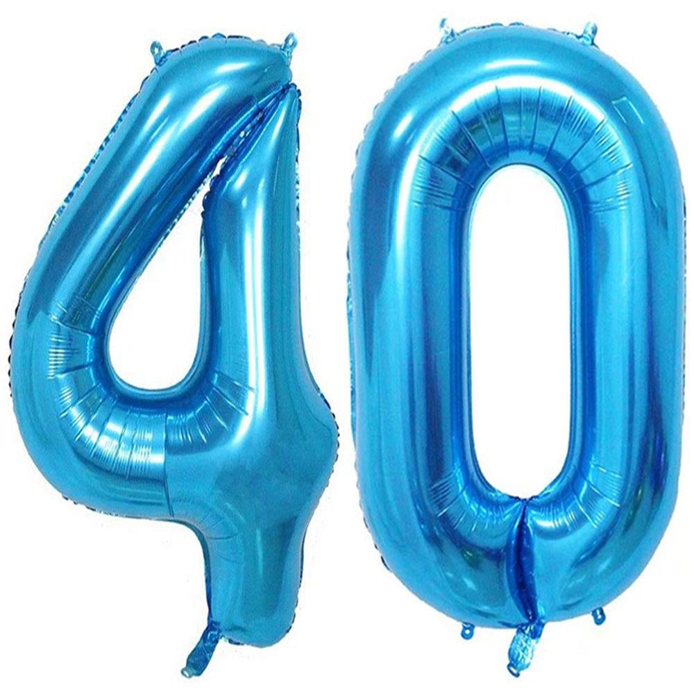 40.Yaş Folyo Balon Seti Mavi 100 cm