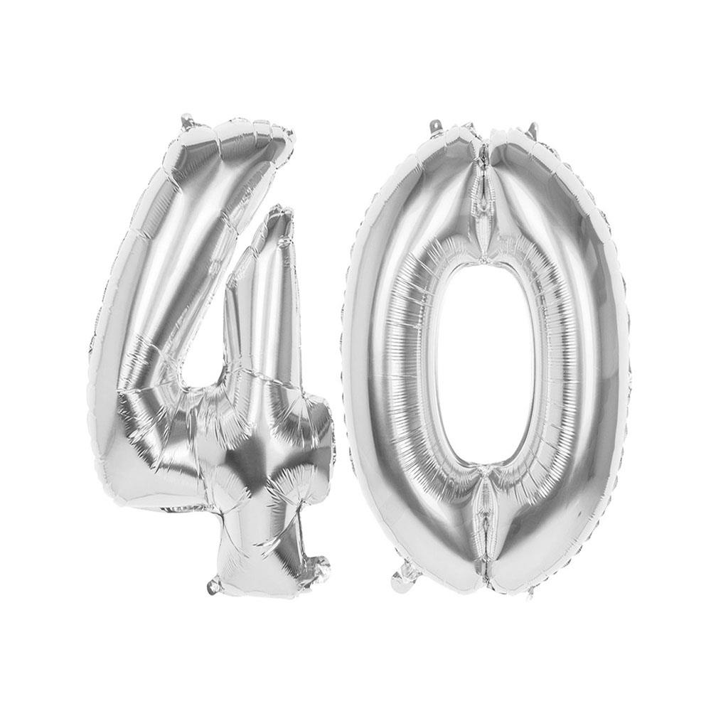 40.Yaş Folyo Balon Seti Gümüş 70 cm