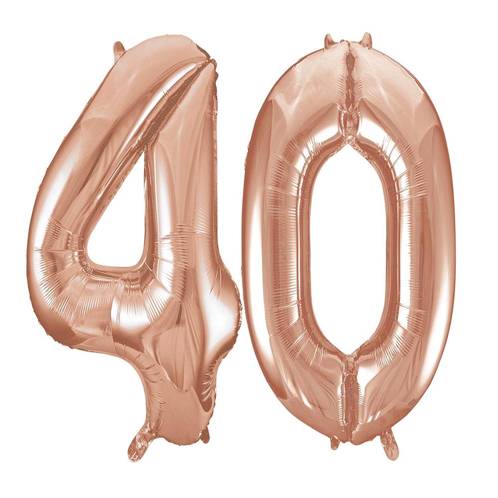 40.Yaş Folyo Balon Seti Rose Gold 70 cm