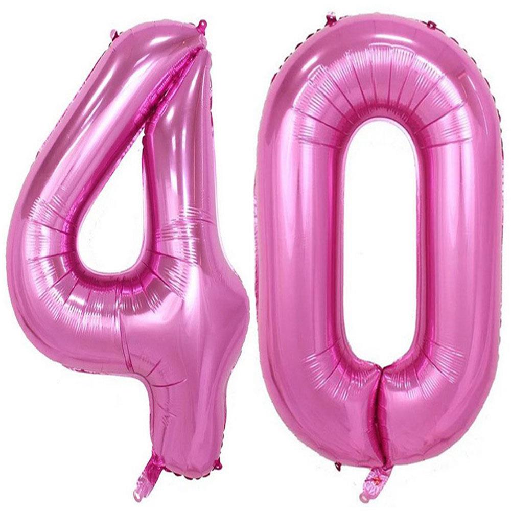 40.Yaş Folyo Balon Seti Pembe 100 cm