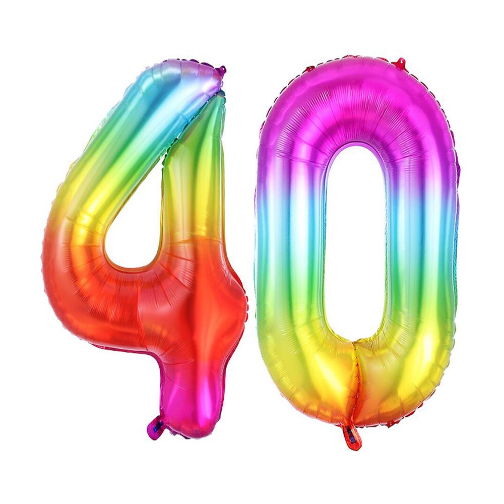 40.Yaş Folyo Balon Seti Gökkuşağı 70 cm
