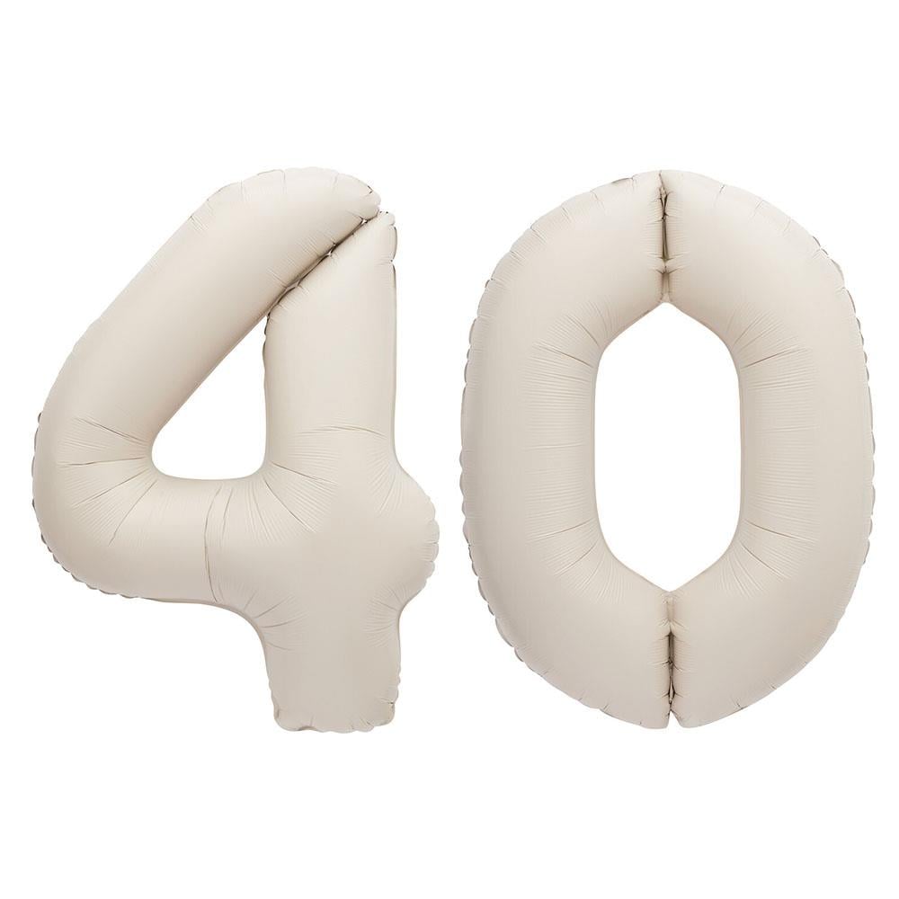 40.Yaş Folyo Balon Seti Krem  80 cm