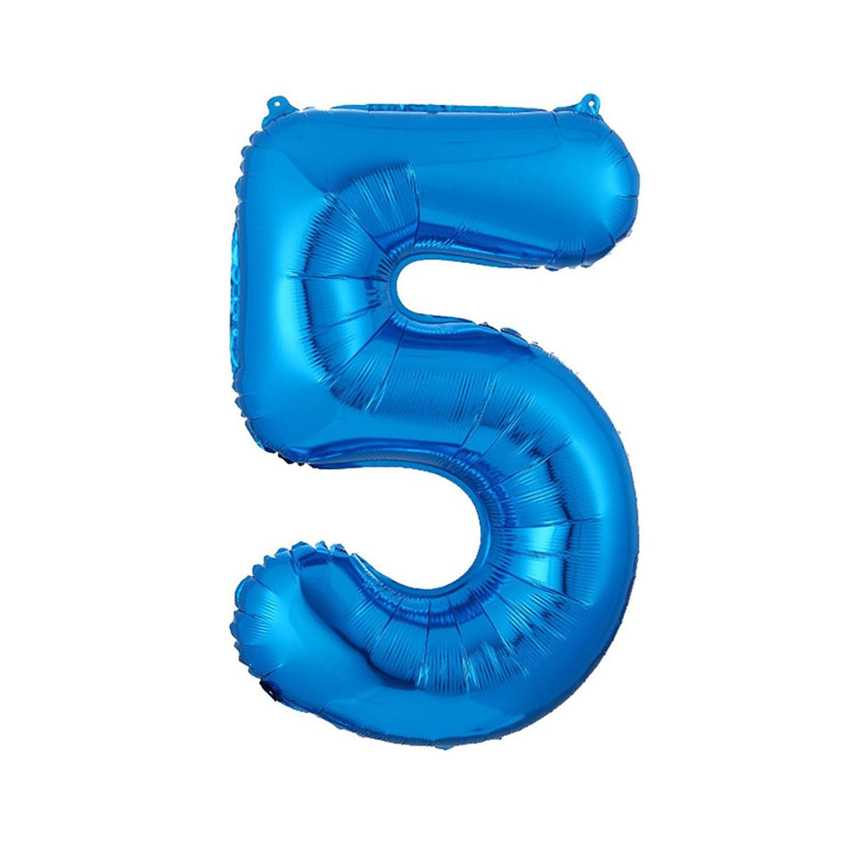 5 Rakam Mavi Folyo Balon 40 cm