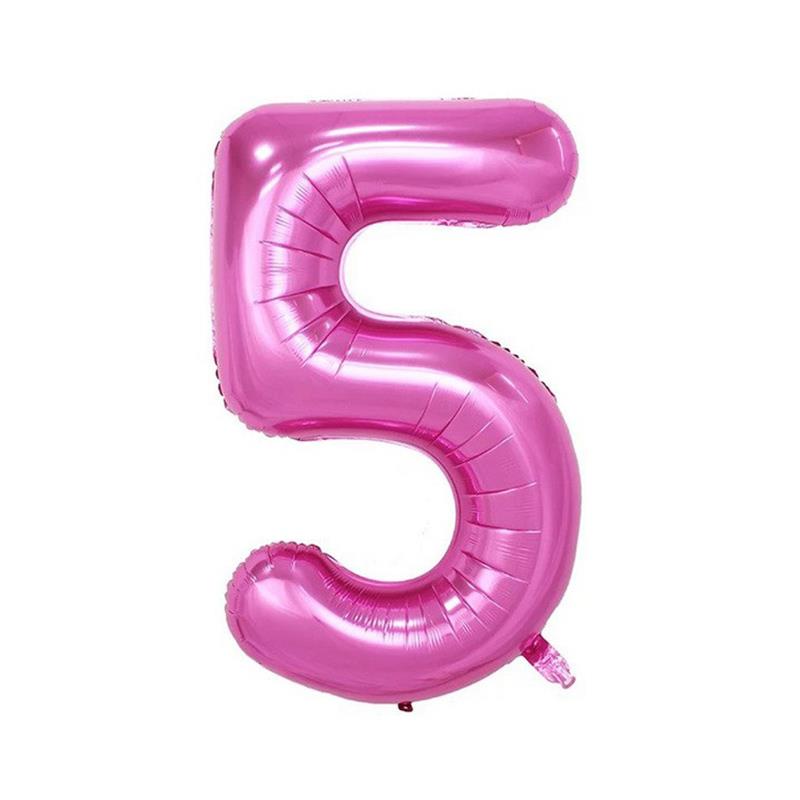 5 Rakam Pembe Folyo Balon 100 cm