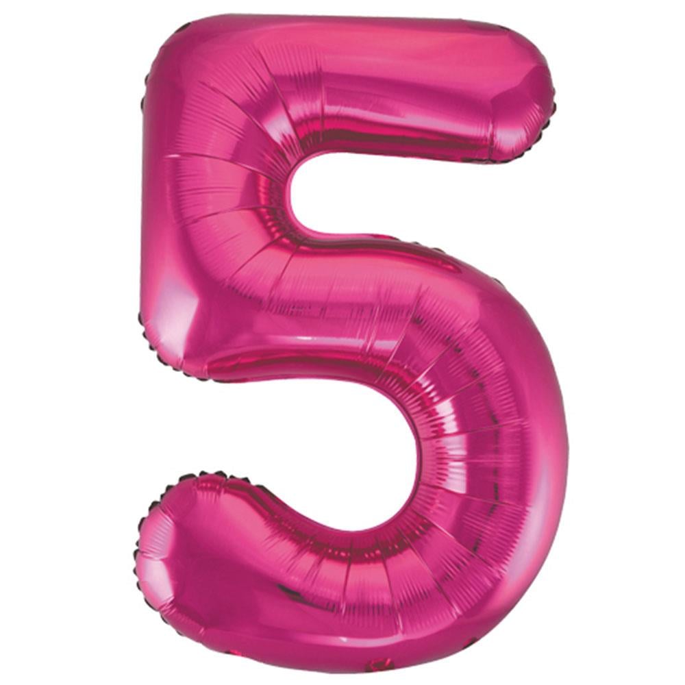 5 Rakam Pembe Folyo Balon 70 cm