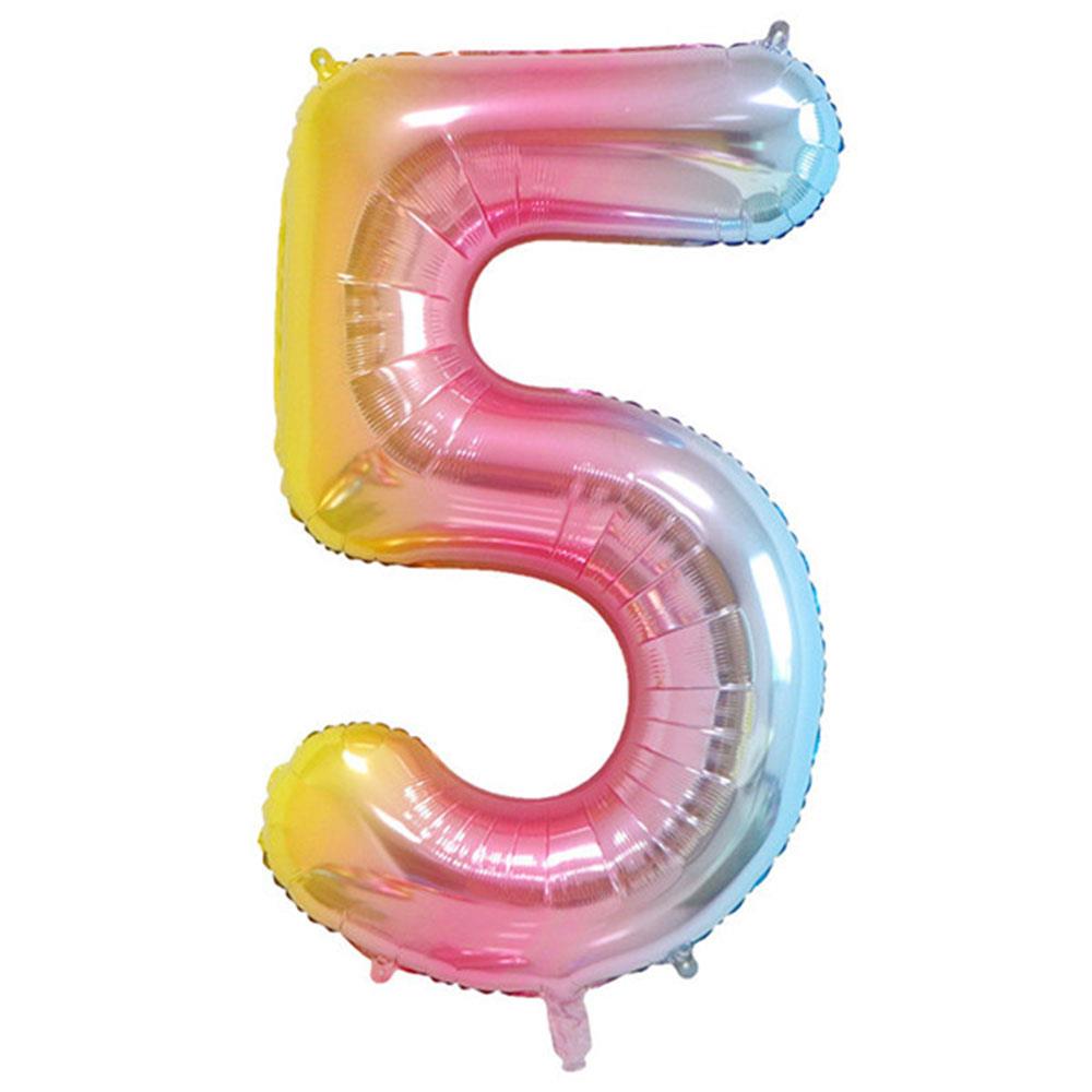 5 Rakam Rengarenk Folyo Balon 100 cm
