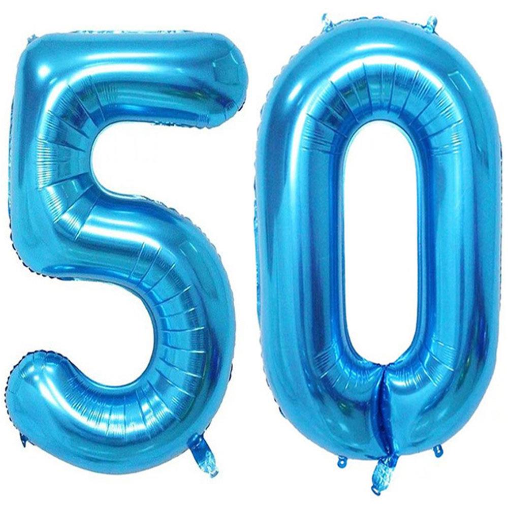50.Yaş Folyo Balon Seti Mavi 100 cm