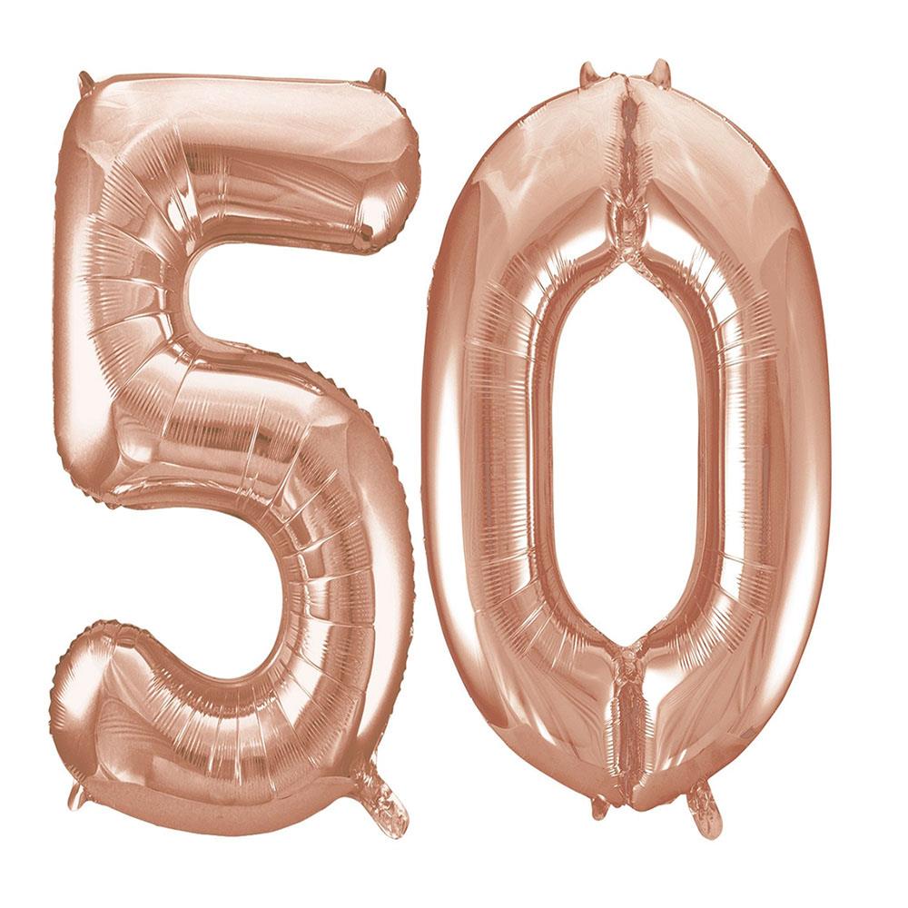 50.Yaş Folyo Balon Seti Rose Gold 70 cm