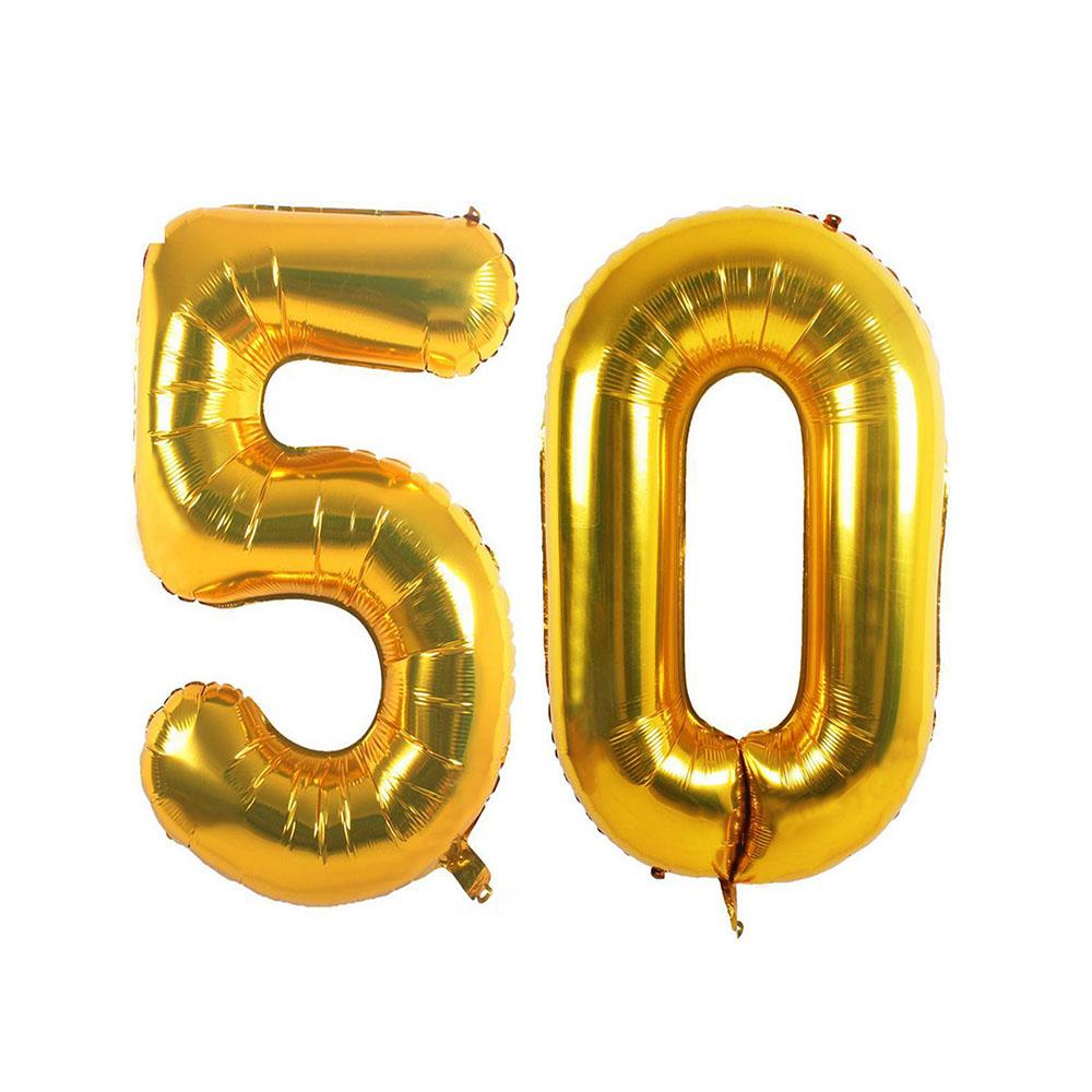 50.Yaş Folyo Balon Seti Altın 70 cm