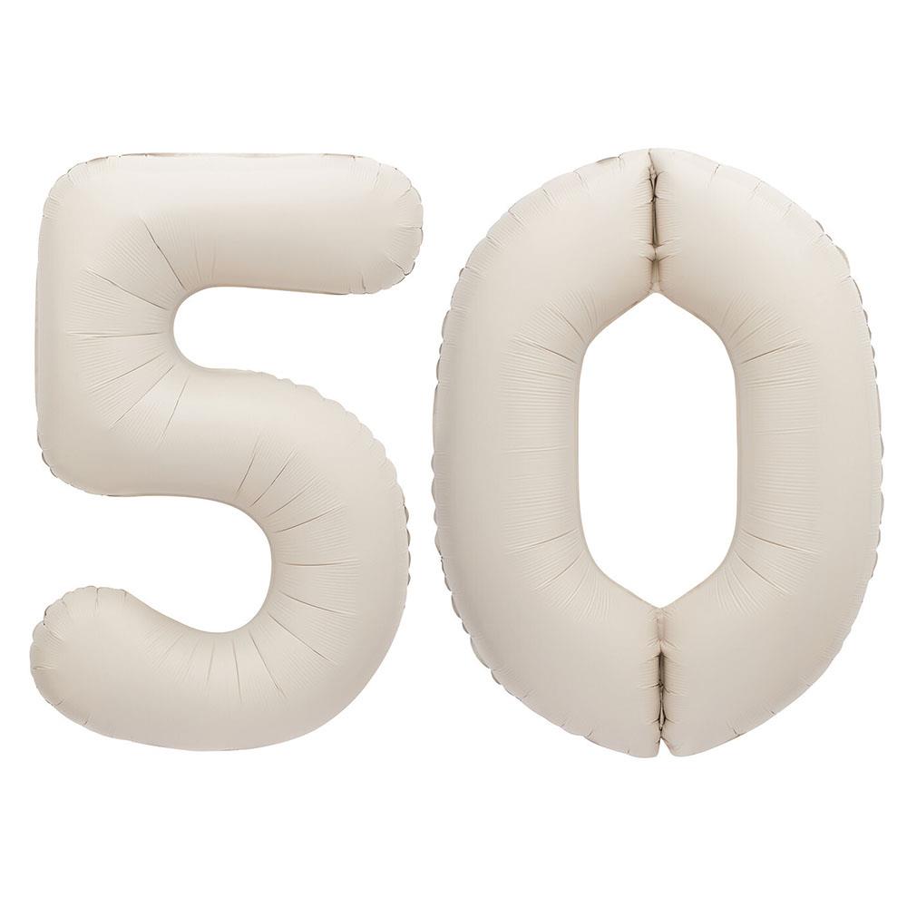 50.Yaş Folyo Balon Seti Krem  80 cm