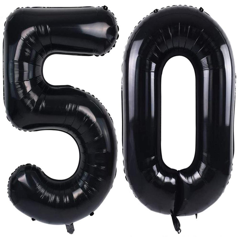 50.Yaş Folyo Balon Seti Siyah 100 cm