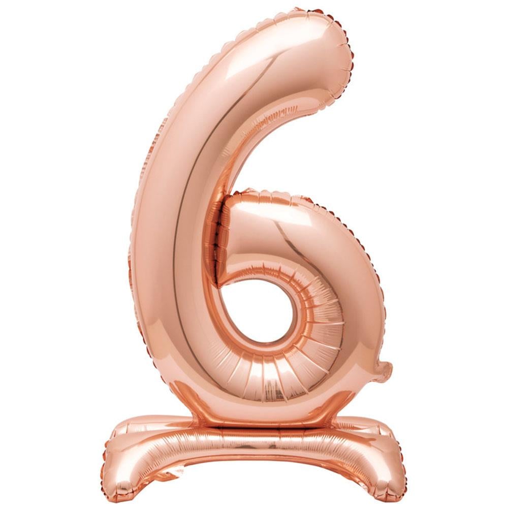 6 Rakam Ayakta Durabilen Rose Gold Folyo Balon 80 cm