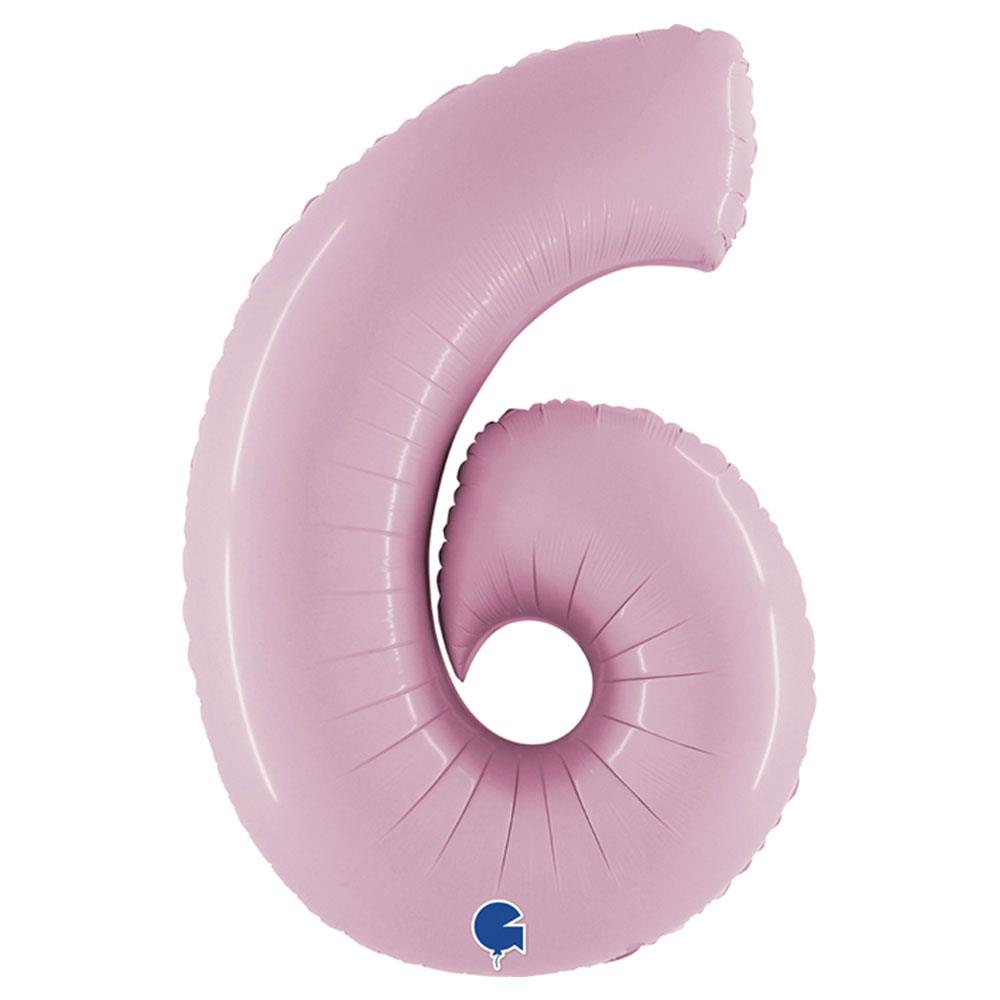 6 Rakam Grabo Pastel Pembe Folyo Balon 102 cm