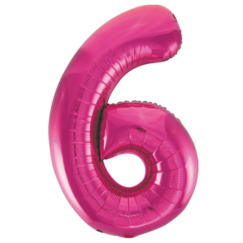 6 Rakam Pembe Folyo Balon 70 cm