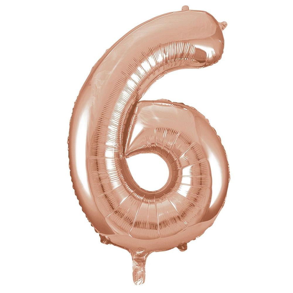 6 Rakam Rose Gold Folyo Balon 100 cm