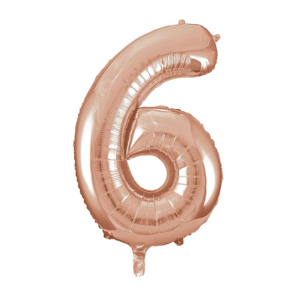 6 Rakam Rose Gold Folyo Balon 70 cm
