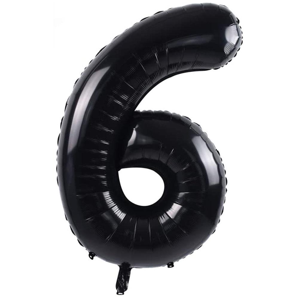 6 Rakam Siyah Folyo Balon 100 cm