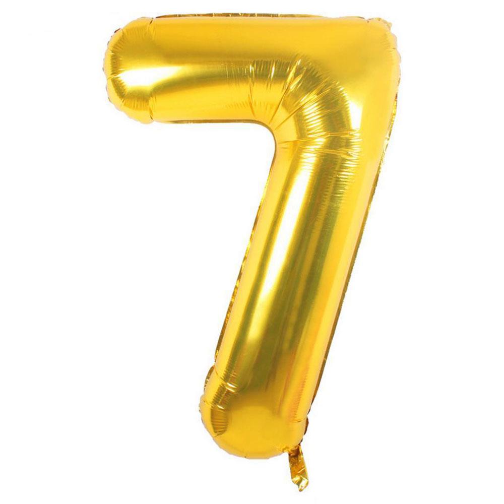 7 Rakam Altın Folyo Balon 100 cm