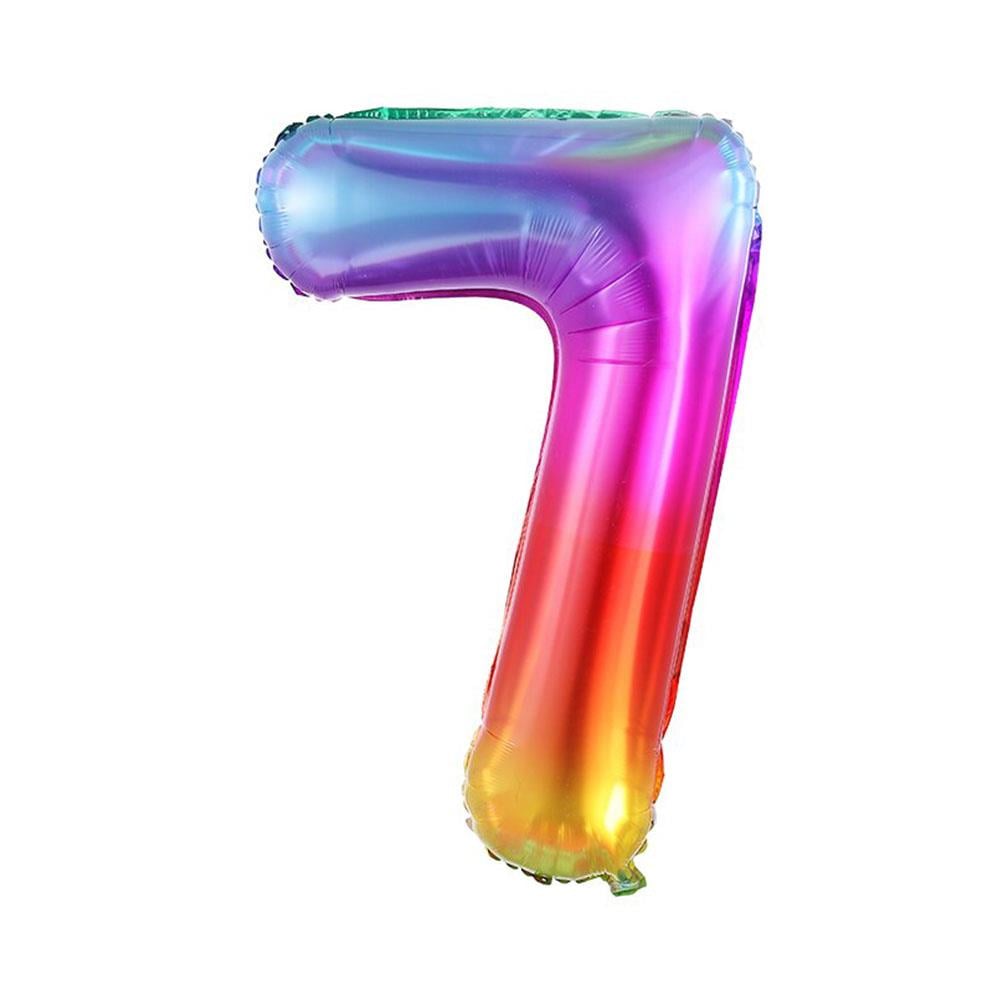7 Rakam Gökkuşağı Folyo Balon 70 cm