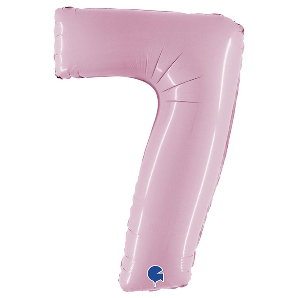 7 Rakam Grabo Pastel Pembe Folyo Balon 102 cm