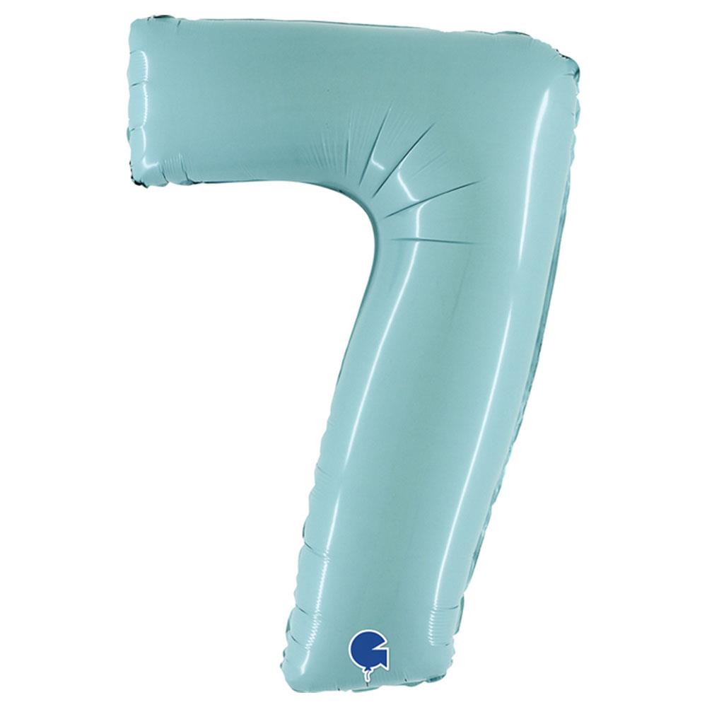 7 Rakam Grabo Pastel Turkuaz Folyo Balon 102 cm