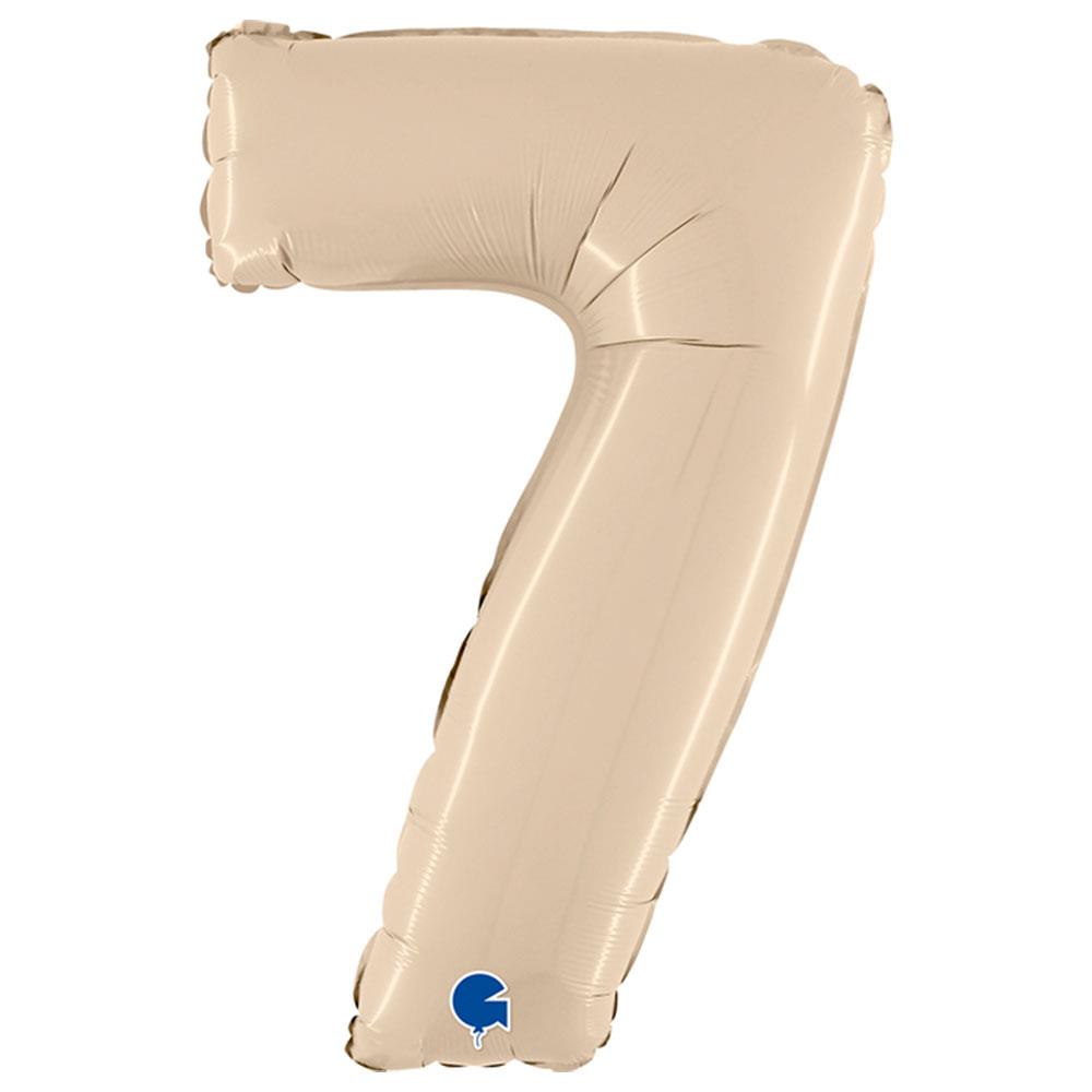 7 Rakam Grabo Saten Krem Folyo Balon 66 cm