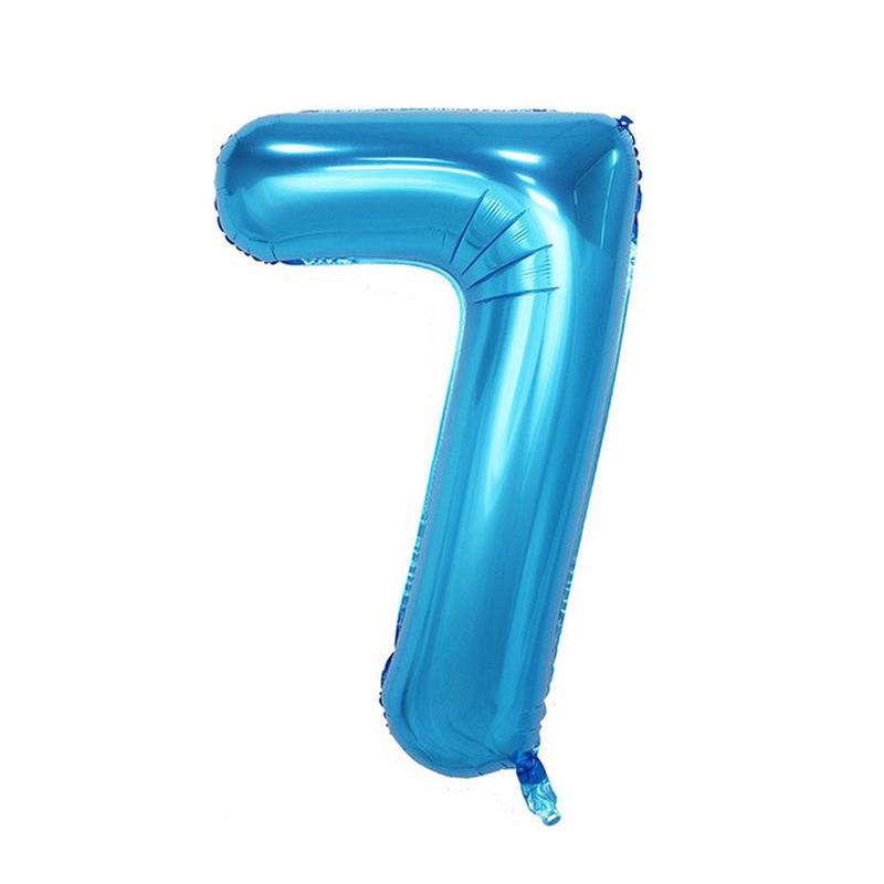 7 Rakam Mavi Folyo Balon 100 cm