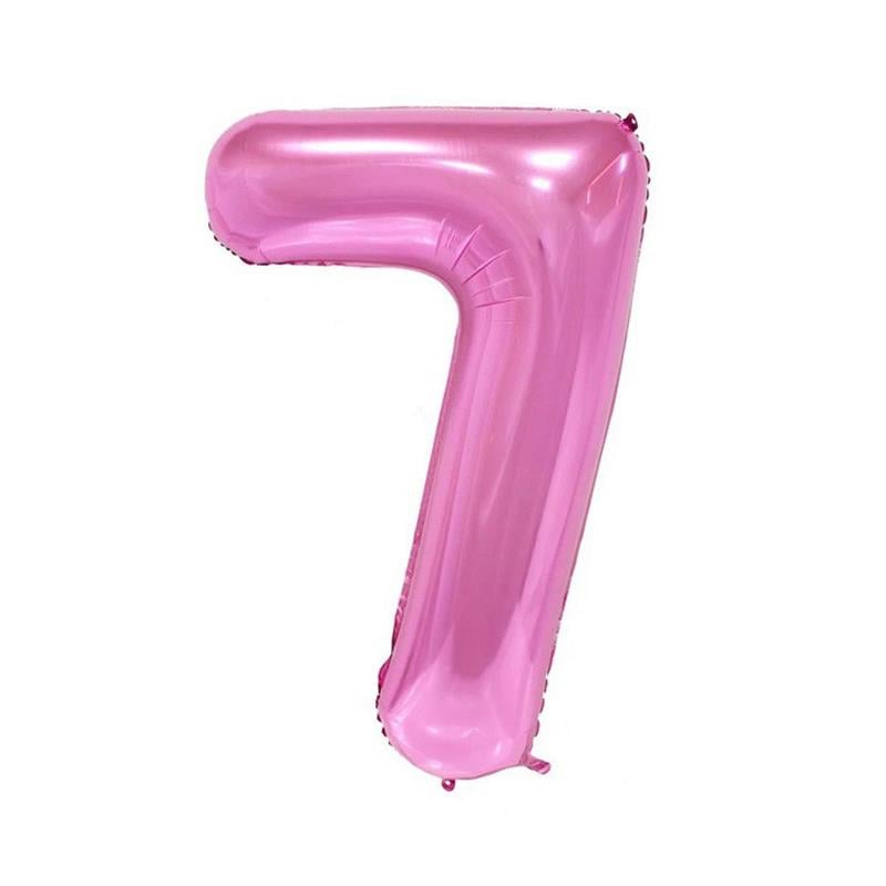 7 Rakam Pembe Folyo Balon 100 cm