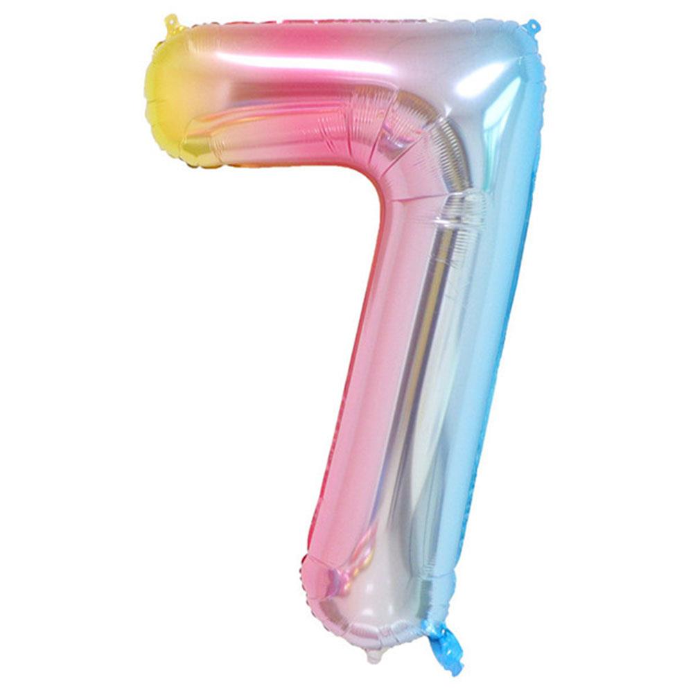 7 Rakam Rengarenk Folyo Balon 100 cm