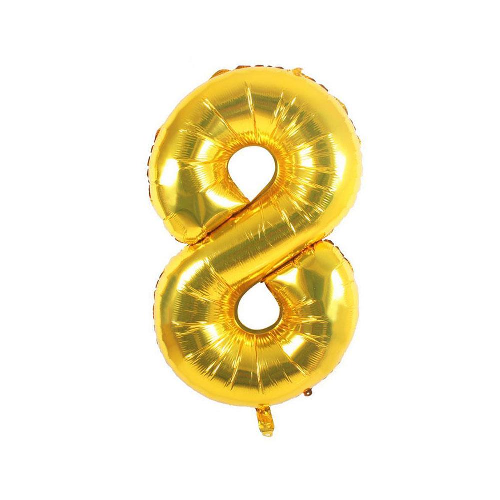8 Rakam Altın Folyo Balon 70 cm