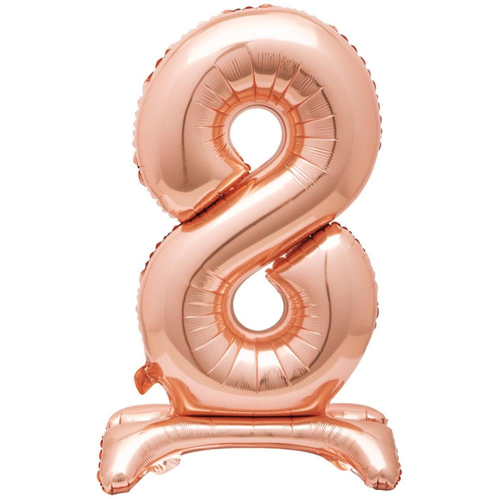 8 Rakam Ayakta Durabilen Rose Gold Folyo Balon 80 cm